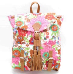 Flower printed backpack